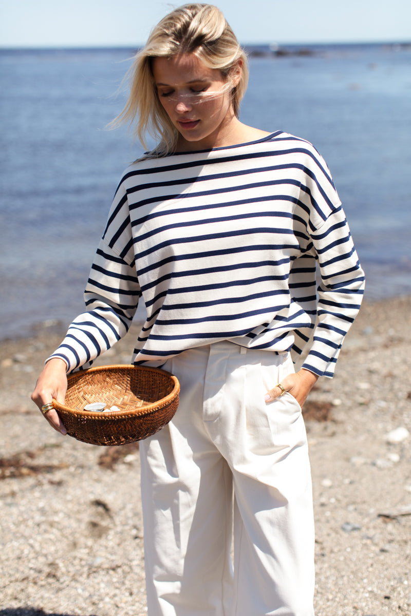 Bateau Top - Navy Stripe