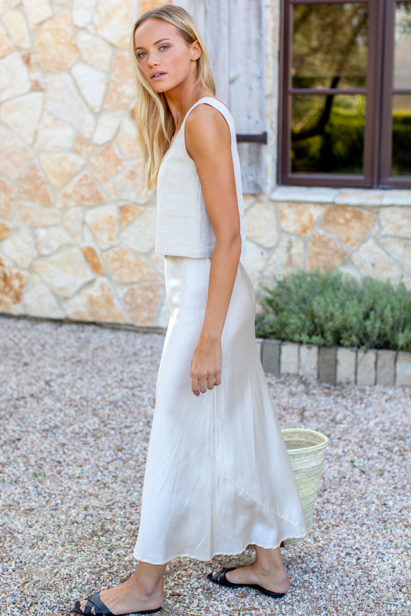 Bias Skirt - Pearled Ivory