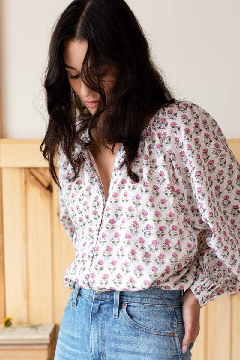 Frances Blouse - Rosey Flowers Organic