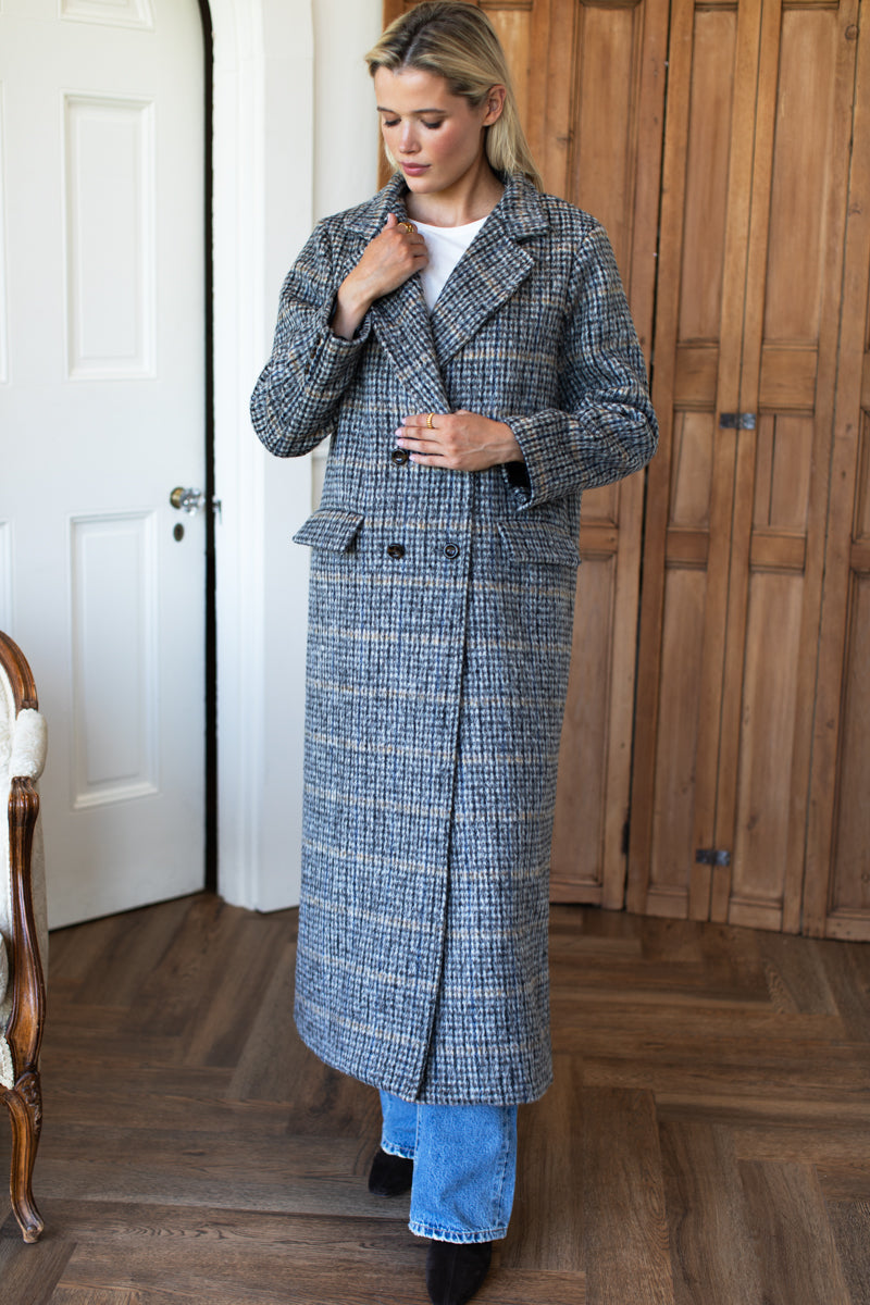 Emerson Layering Maxi Coat - Wooly Mohair Plaid