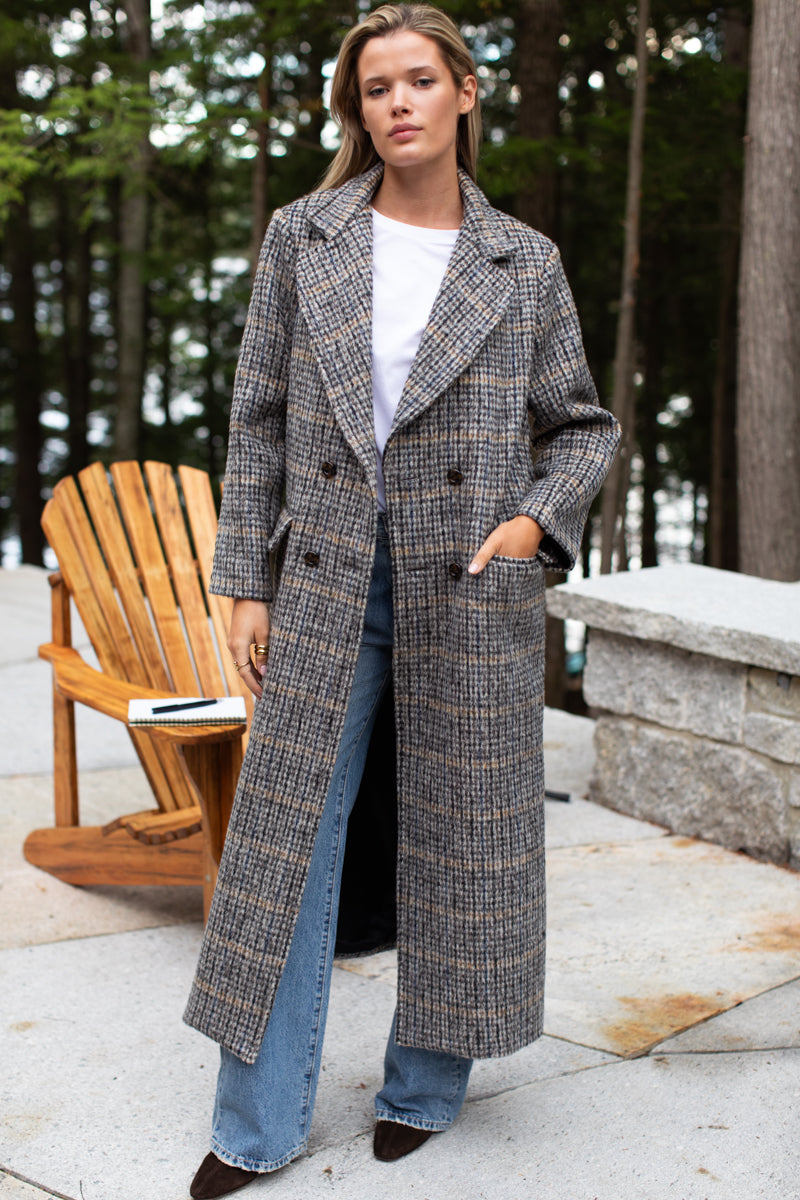 Emerson Layering Maxi Coat - Wooly Mohair Plaid