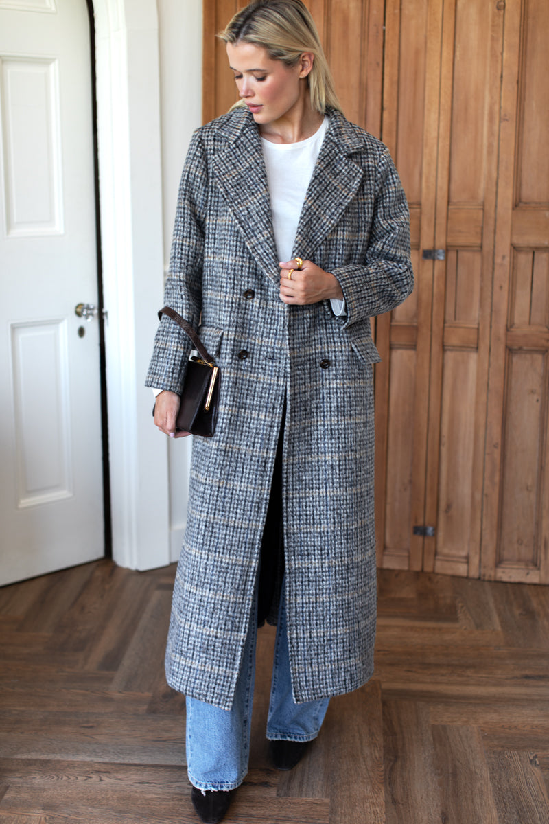 Emerson Layering Maxi Coat - Wooly Mohair Plaid