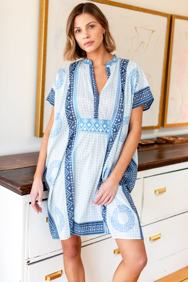 Emerson Short Caftan - Cerulean Organic