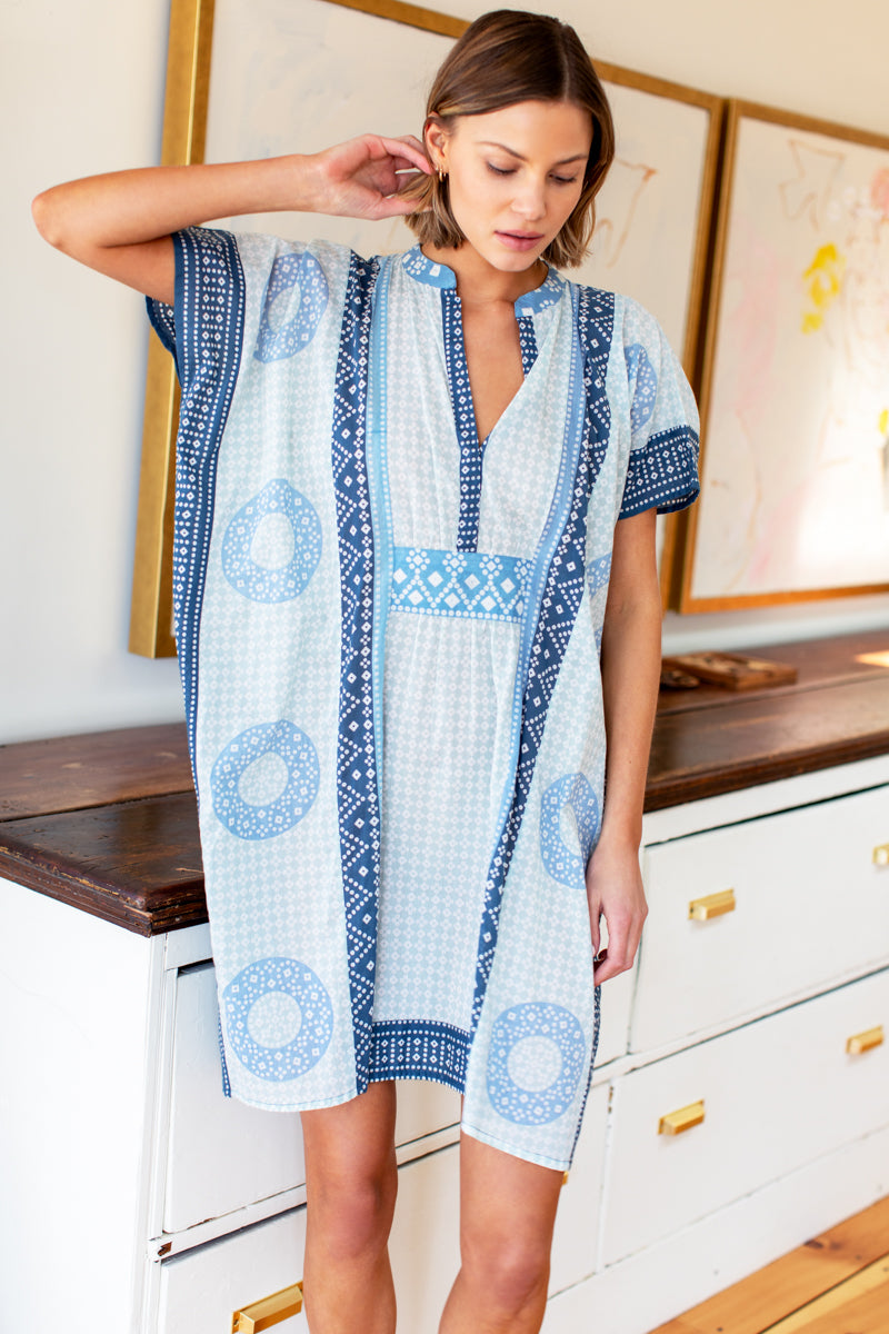 Emerson Short Caftan - Cerulean Organic