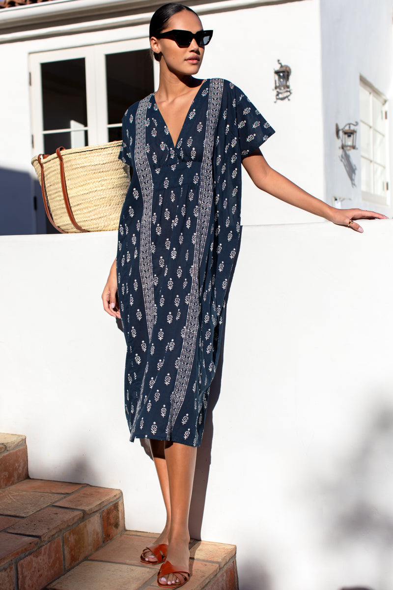 Francina Caftan - Marguerite Blue 2 Organic