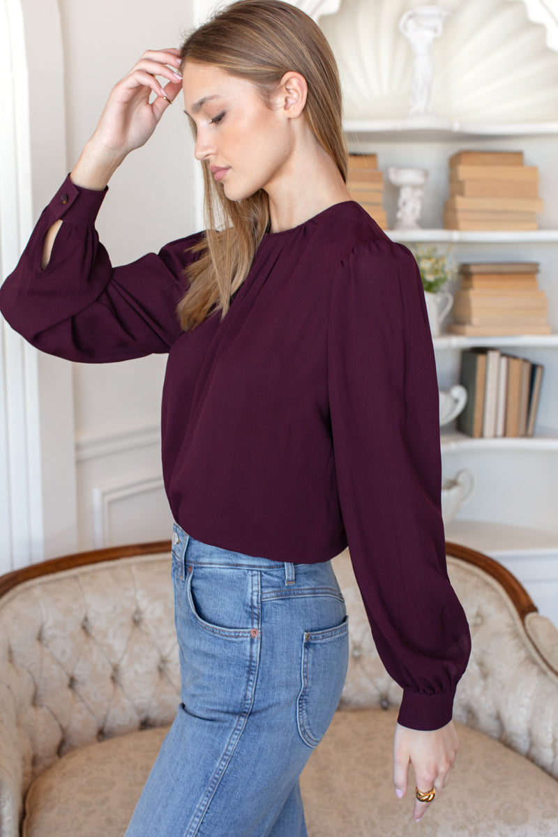 Gathered Neckline Top - Winetasting