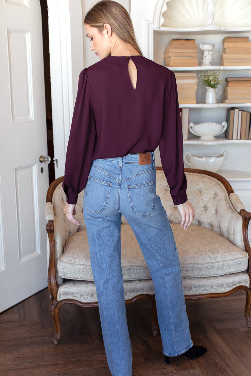 Gathered Neckline Top - Winetasting