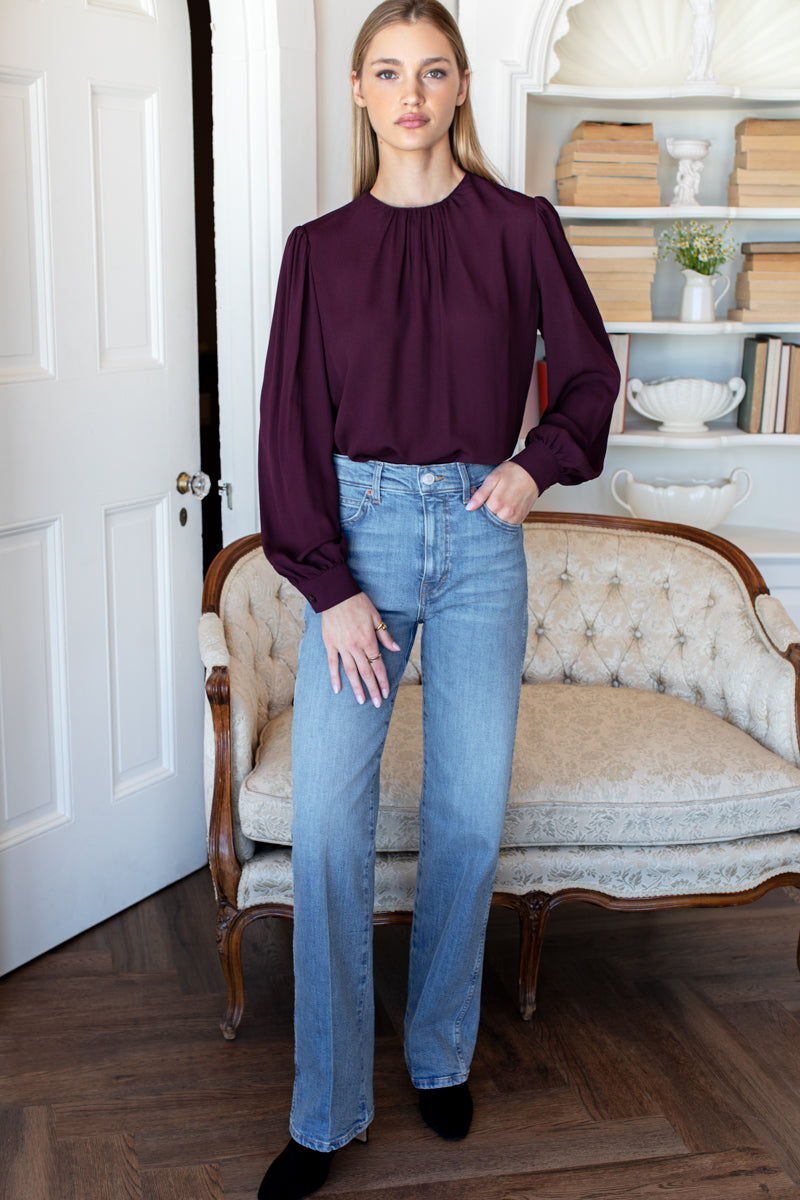 Gathered Neckline Top - Winetasting