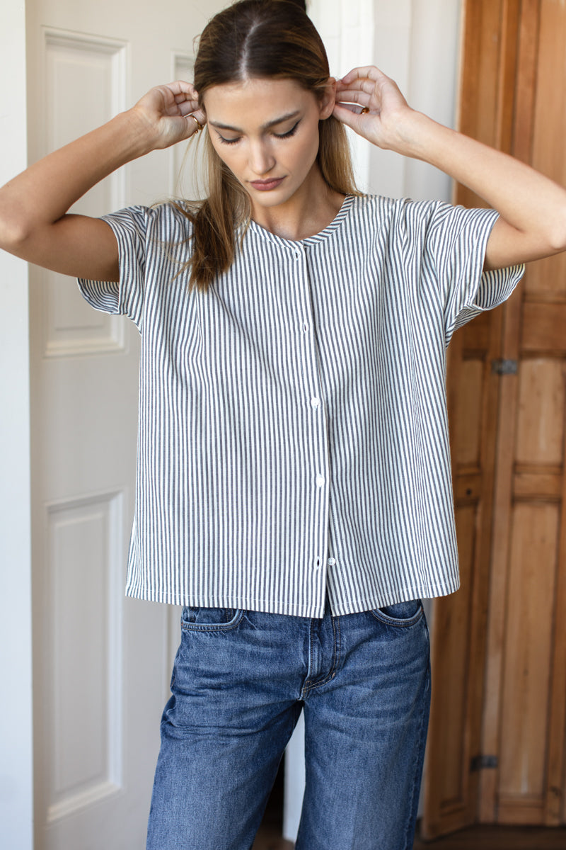 India Button Down Shirt 2 - Newburyport Stripe