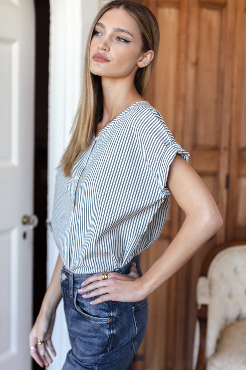 India Button Down Shirt 2 - Newburyport Stripe