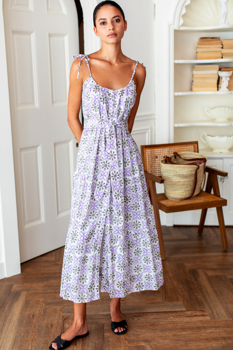 India Button Front Sundress 2 - Cora Flower Organic