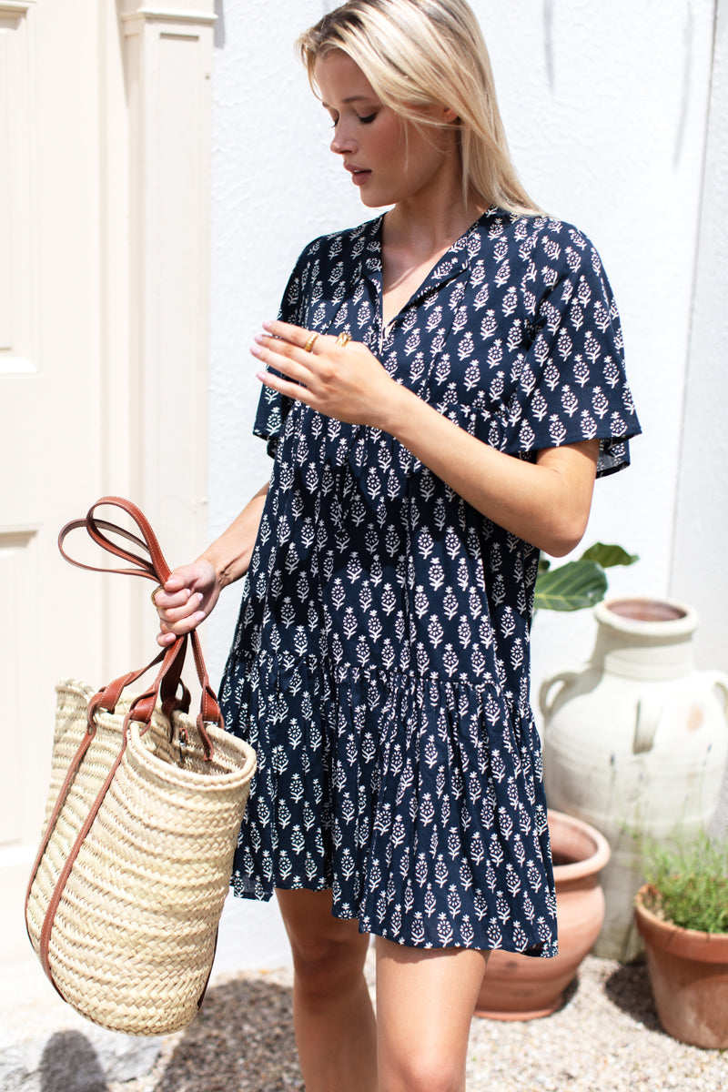 Isla Dress 2 - Marguerite Blue Organic