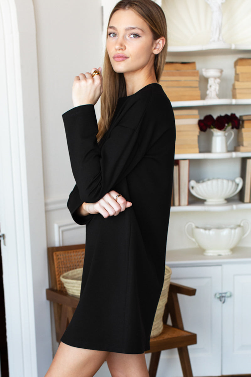 Jewel Neck Dress - Black