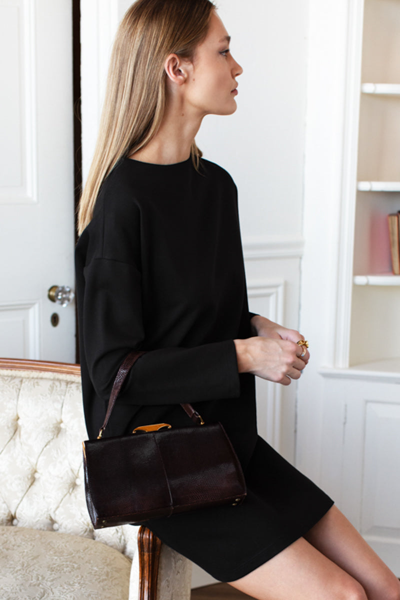 Jewel Neck Dress - Black