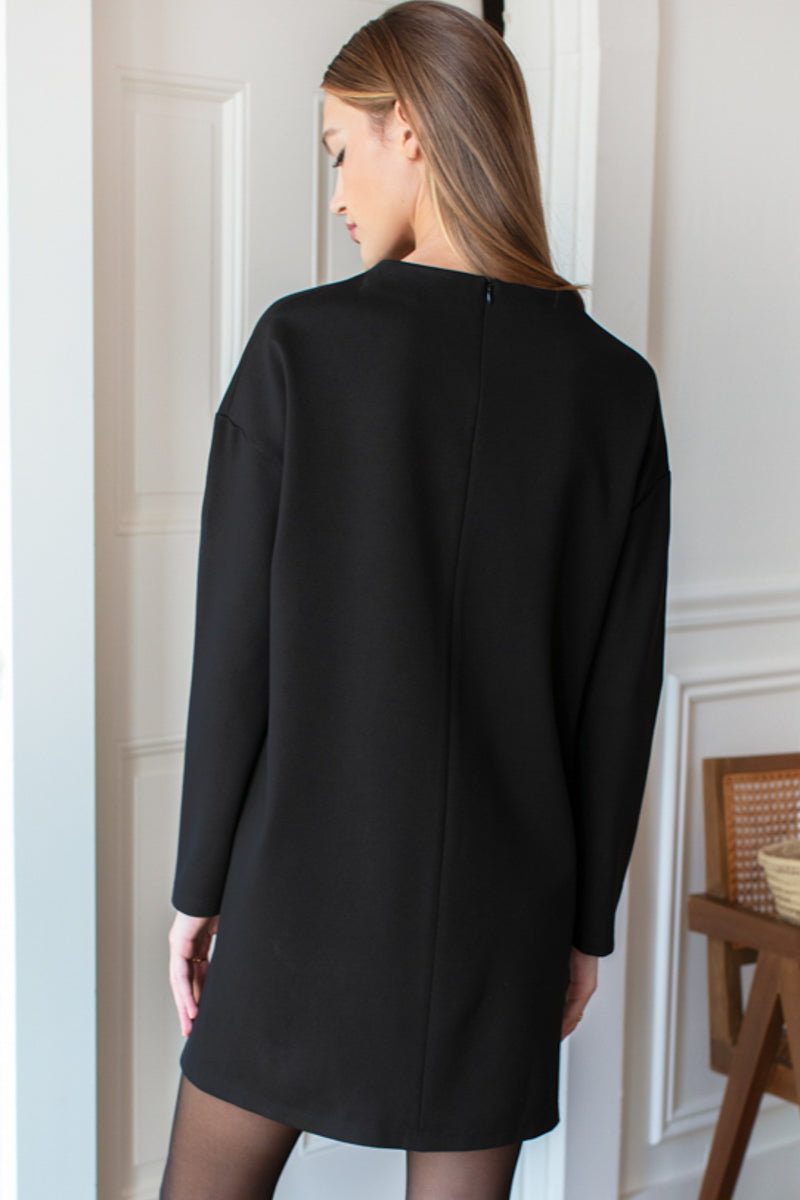 Jewel Neck Dress - Black
