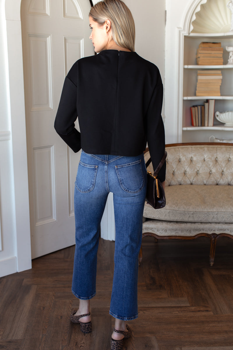 Jewel Neck Top - Black