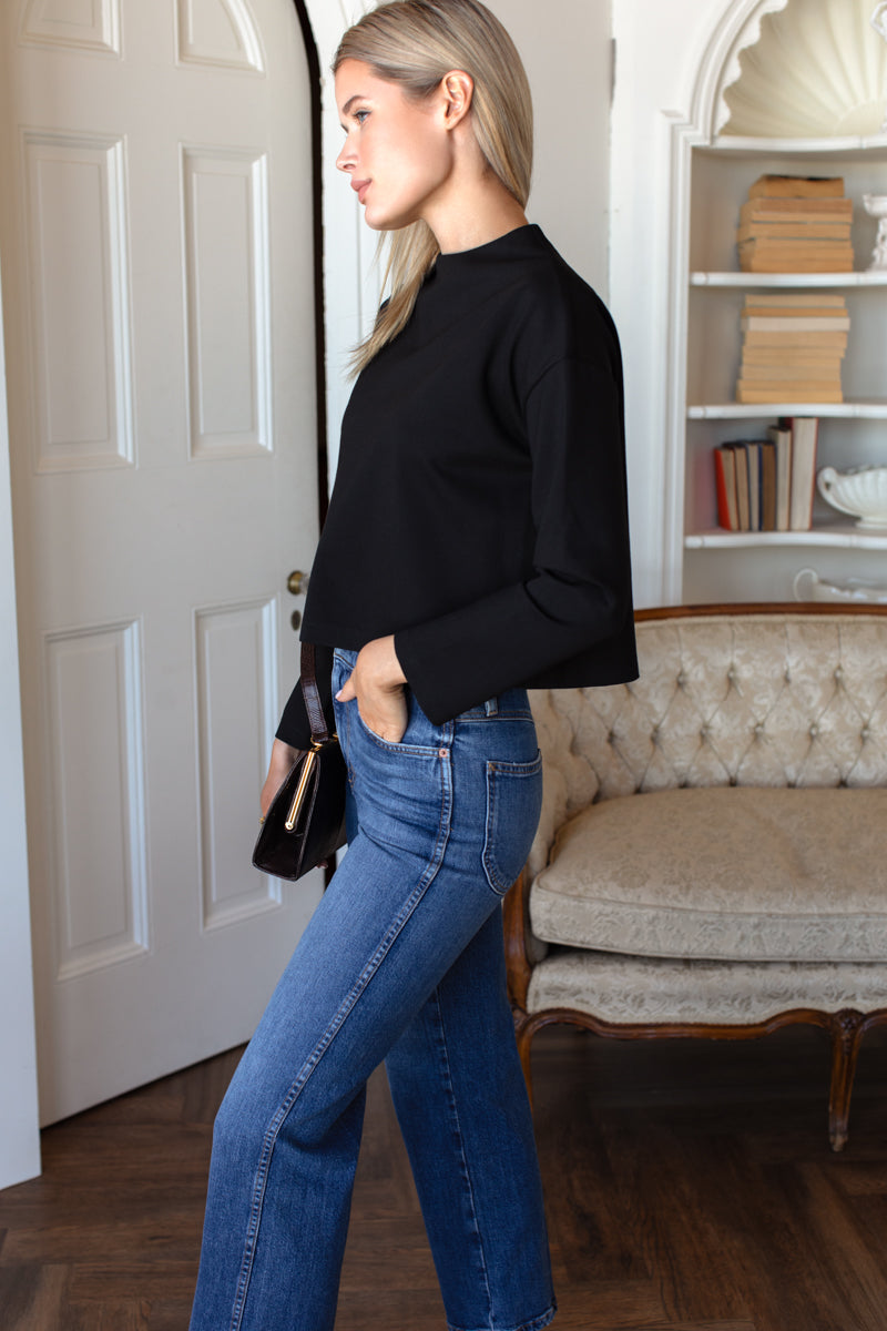 Jewel Neck Top - Black