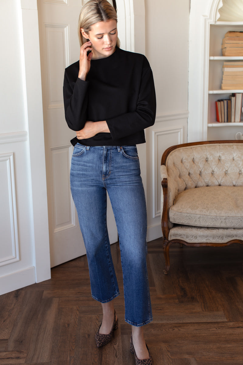 Jewel Neck Top - Black