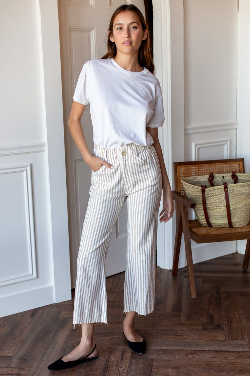 Johnny Sailor Pant - Almond Sand Stripe