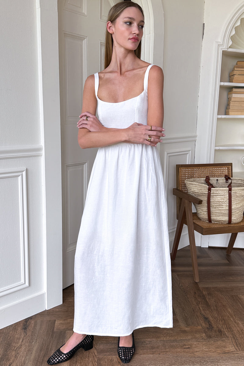 Jour Maxi Dress - White Linen