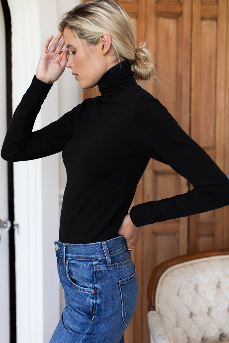 Little Turtleneck - Black Organic