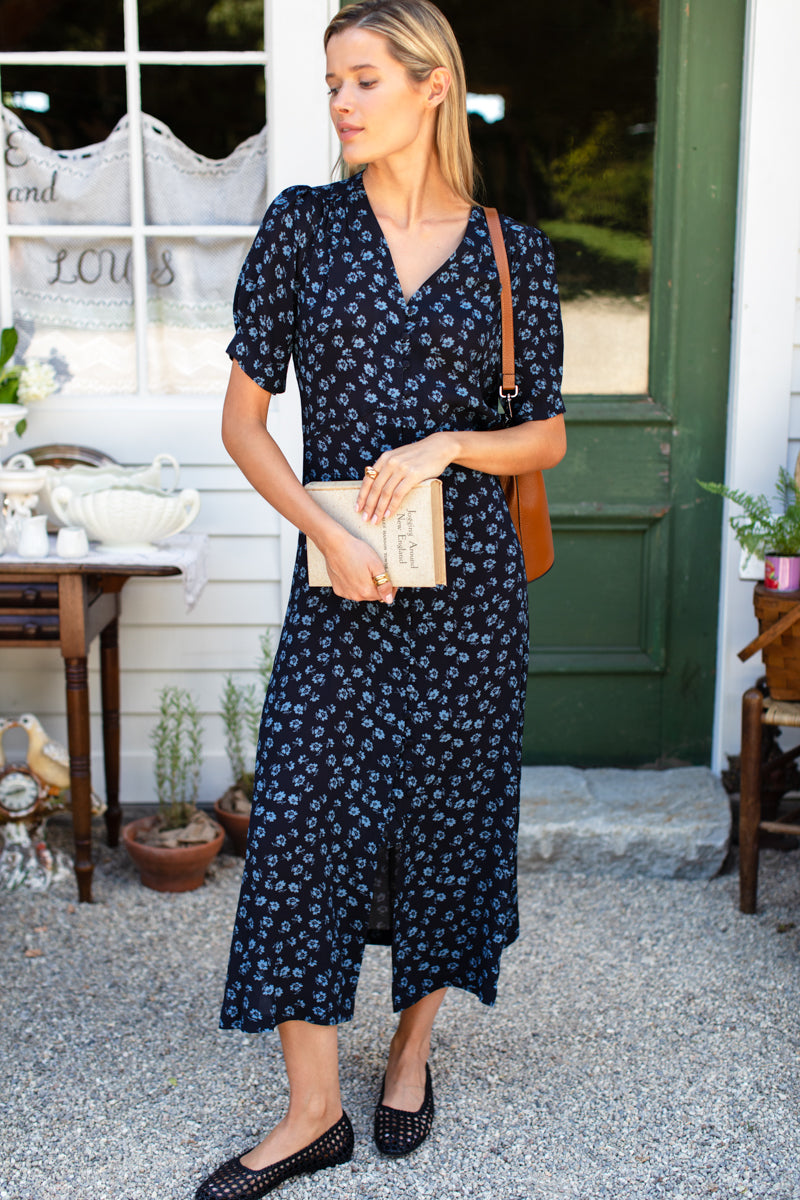 Lucyia Antique Dress - Bea Flowers Midnight