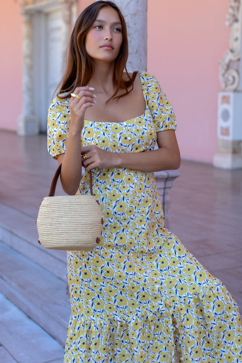 Luie Maxi Dress - Sharon's Flower Gold