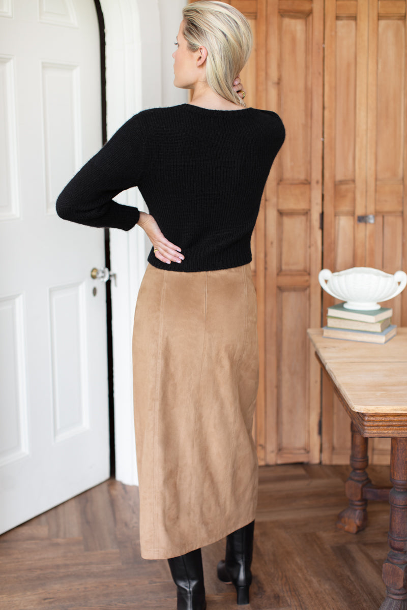 Pencil Skirt - Cocoa Suede