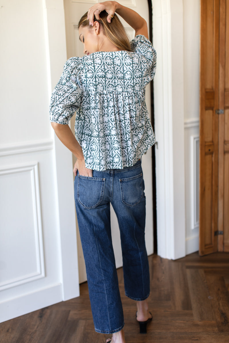 Puff Isla Top - Etoile Vine Forest Organic