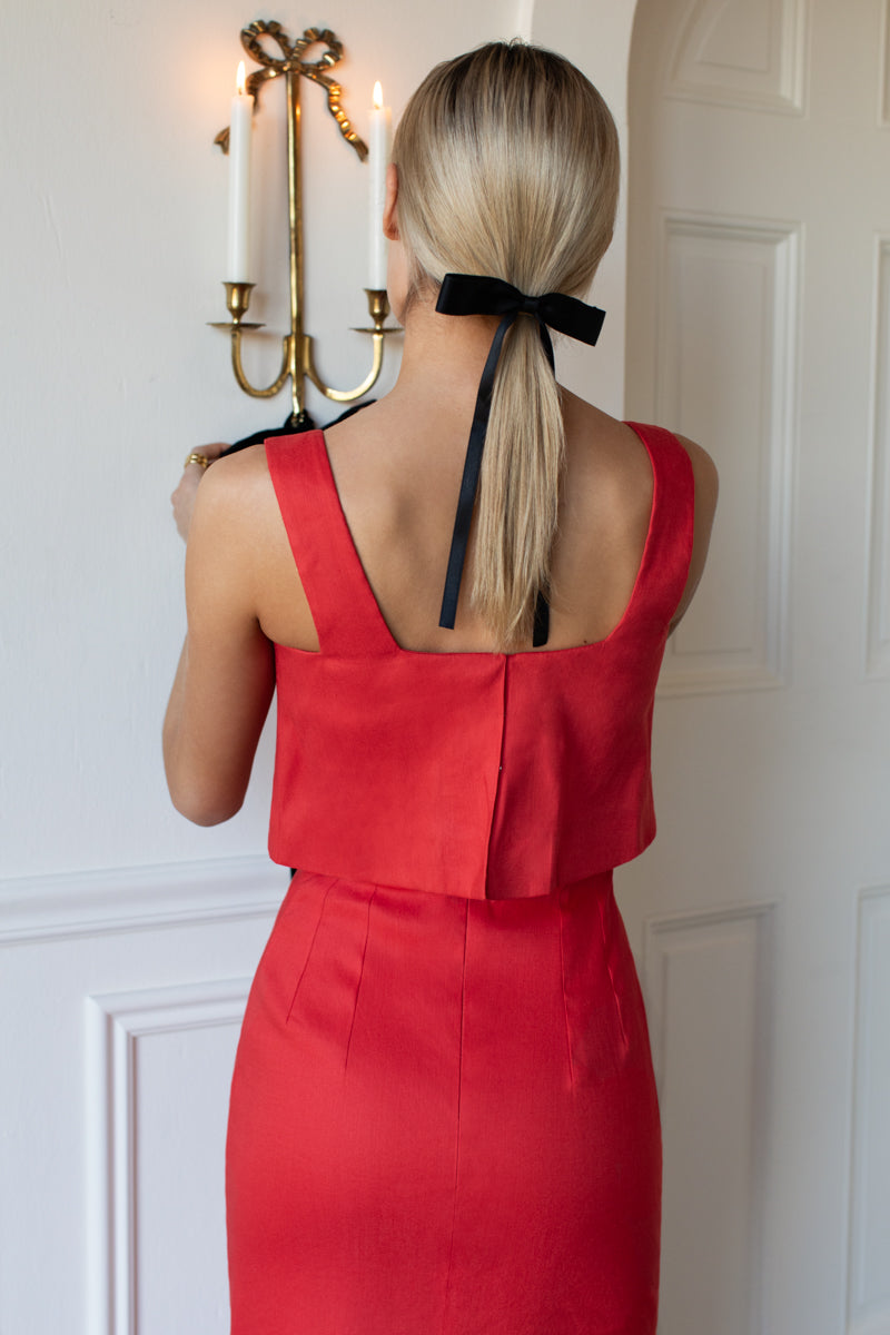 Roma Midi Dress - Apple Red