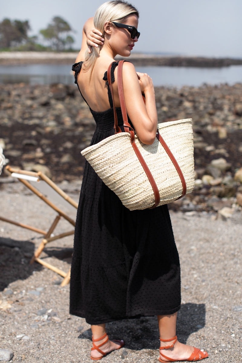 Sara Tier Dress - Dot Stripe Black Organic