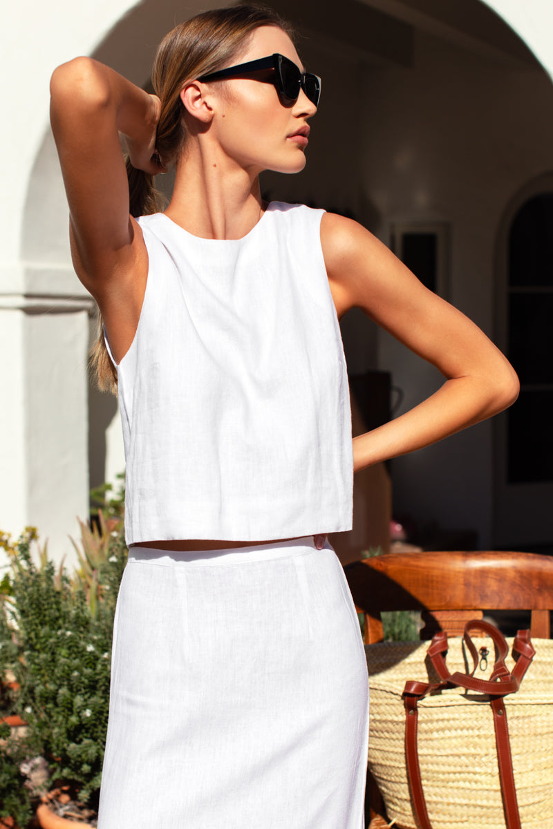 Studio Boxy Top - Ivory Linen