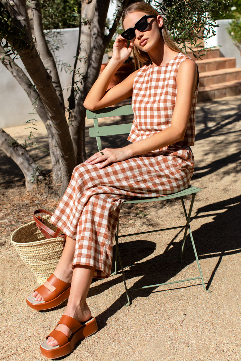 Studio Boxy Pant - Handloom Gingham Rust