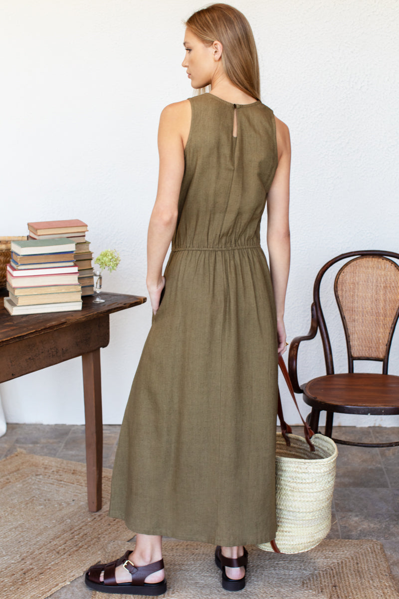 Studio Sundress  - Gothic Olive Linen