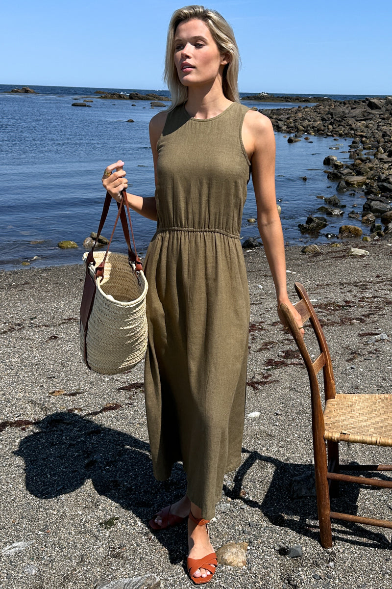 Studio Sundress  - Gothic Olive Linen
