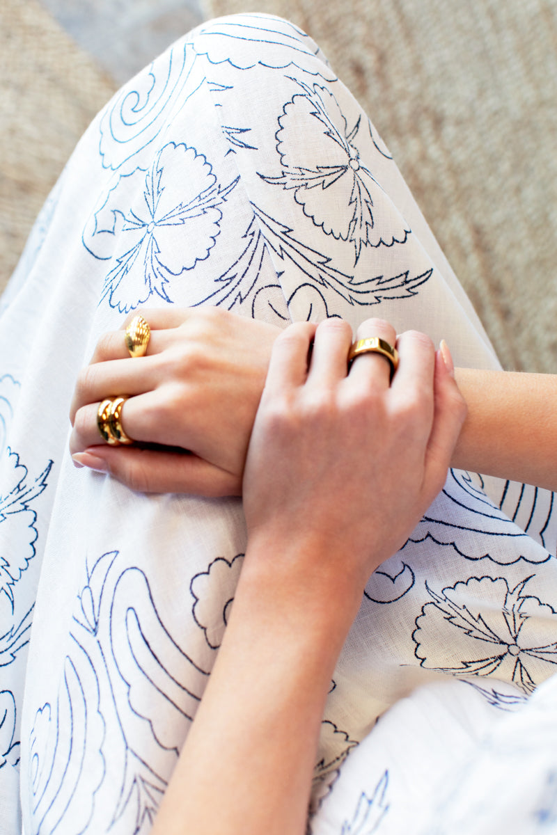 Studio Sundress  - Maeve Outline Indigo Linen