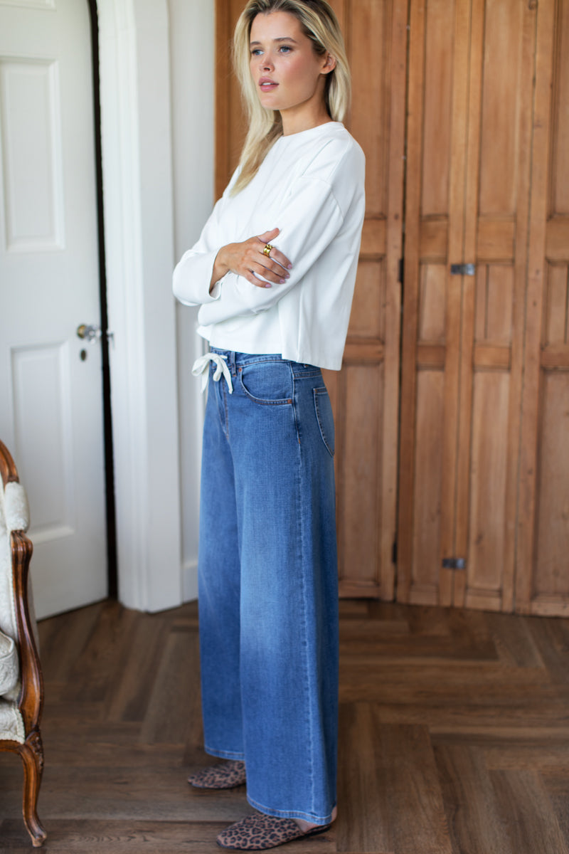 Jewel Neck Top - Ivory