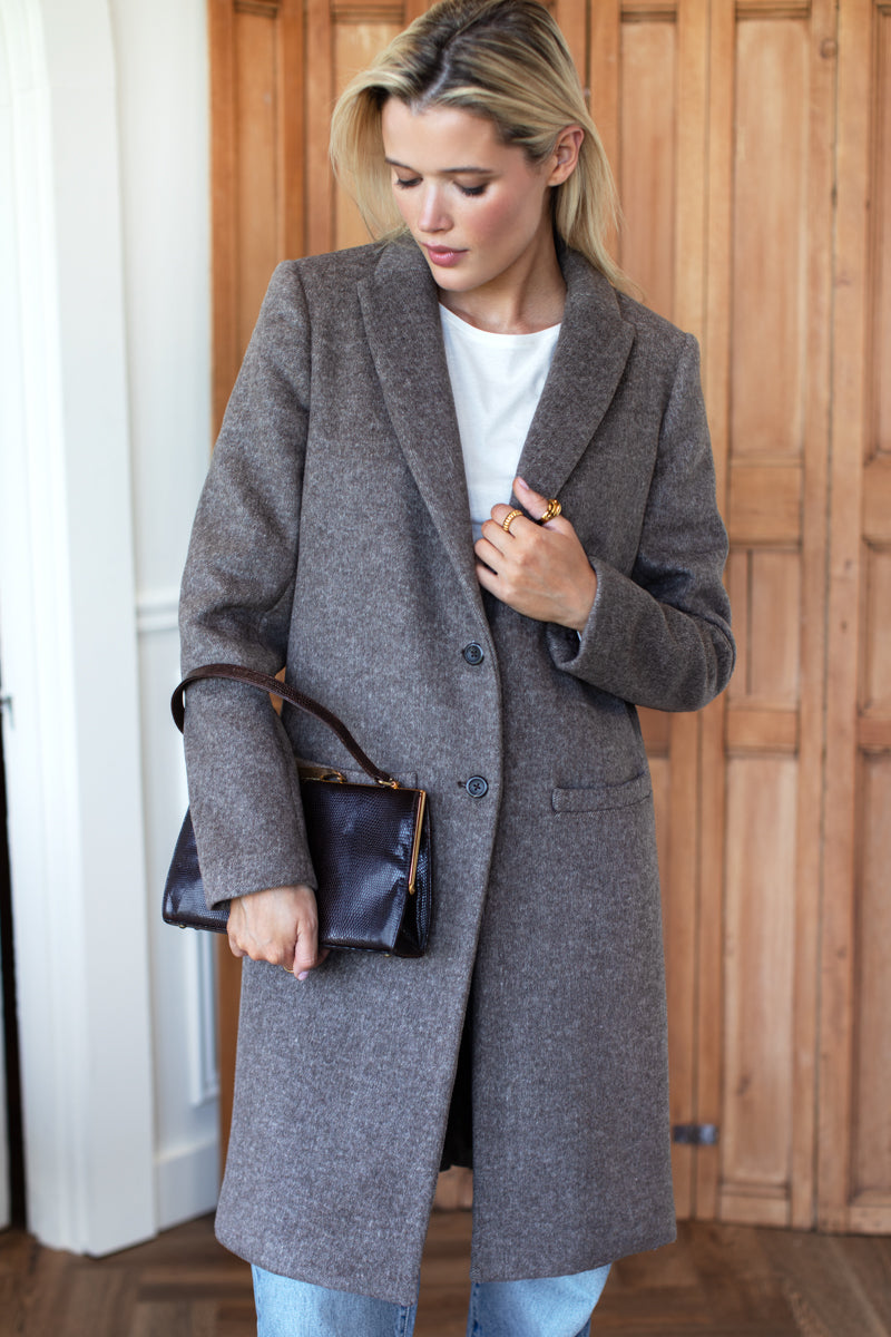 Tailored Coat - Dark Truffle Wool