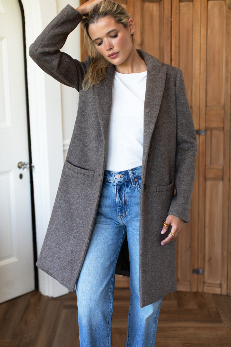 Tailored Coat - Dark Truffle Wool