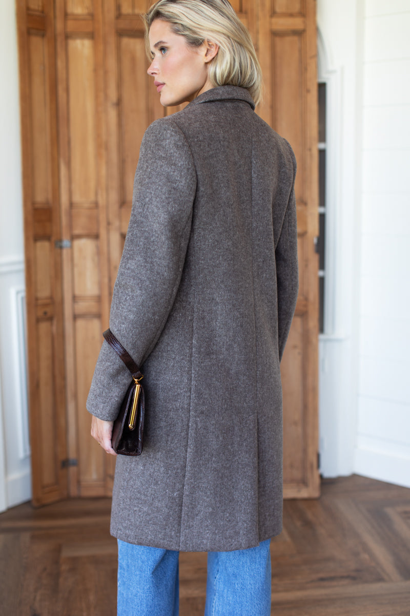 Tailored Coat - Dark Truffle Wool