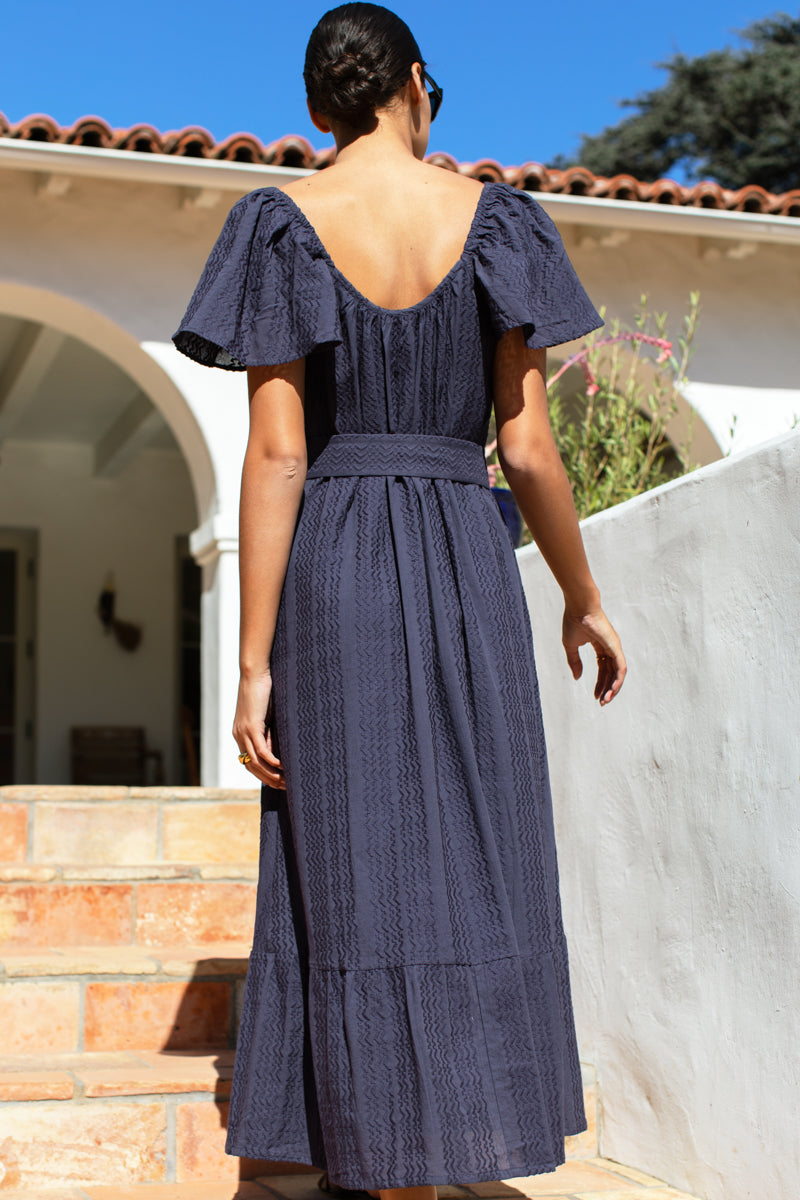 Tasha Button Sundress - Maritime Blue