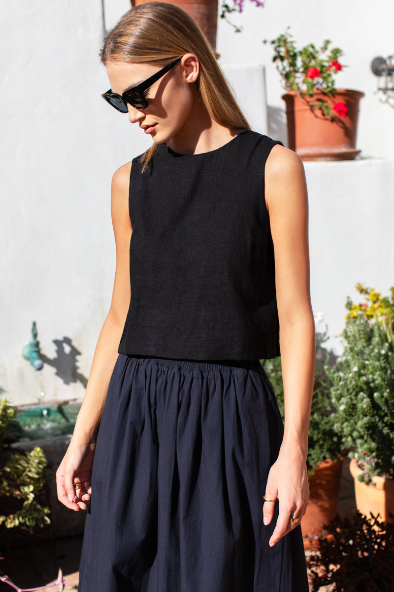 Wide Hem Skirt - Midnight