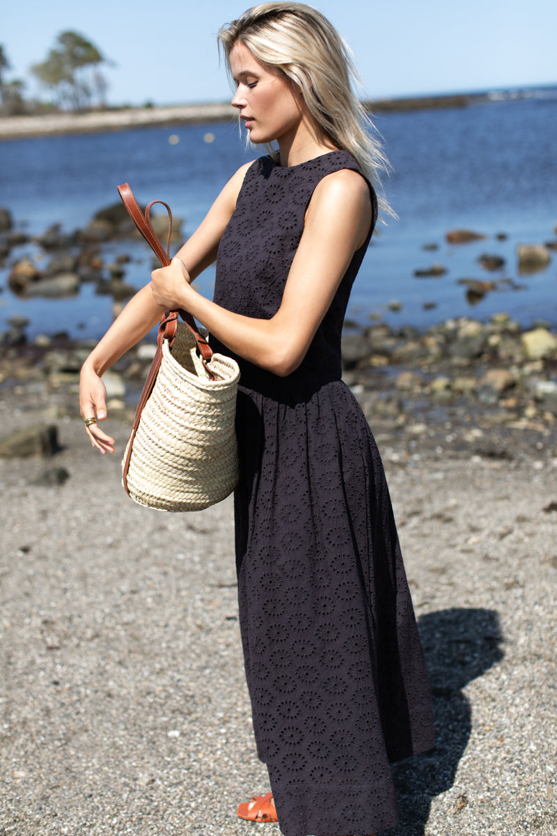 Wide Hem Skirt - Midnight Eyelet