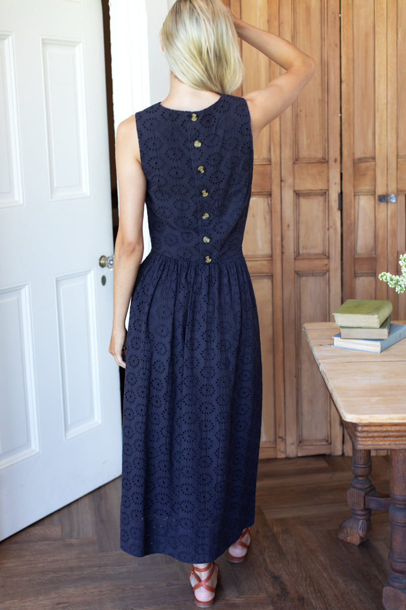 Wide Hem Skirt - Midnight Eyelet