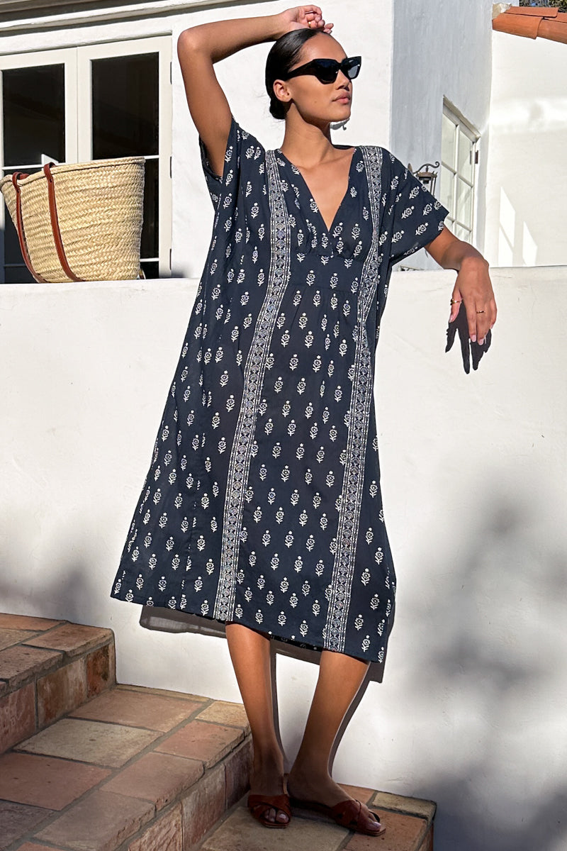 Francina Caftan - Marguerite Blue 2 Organic