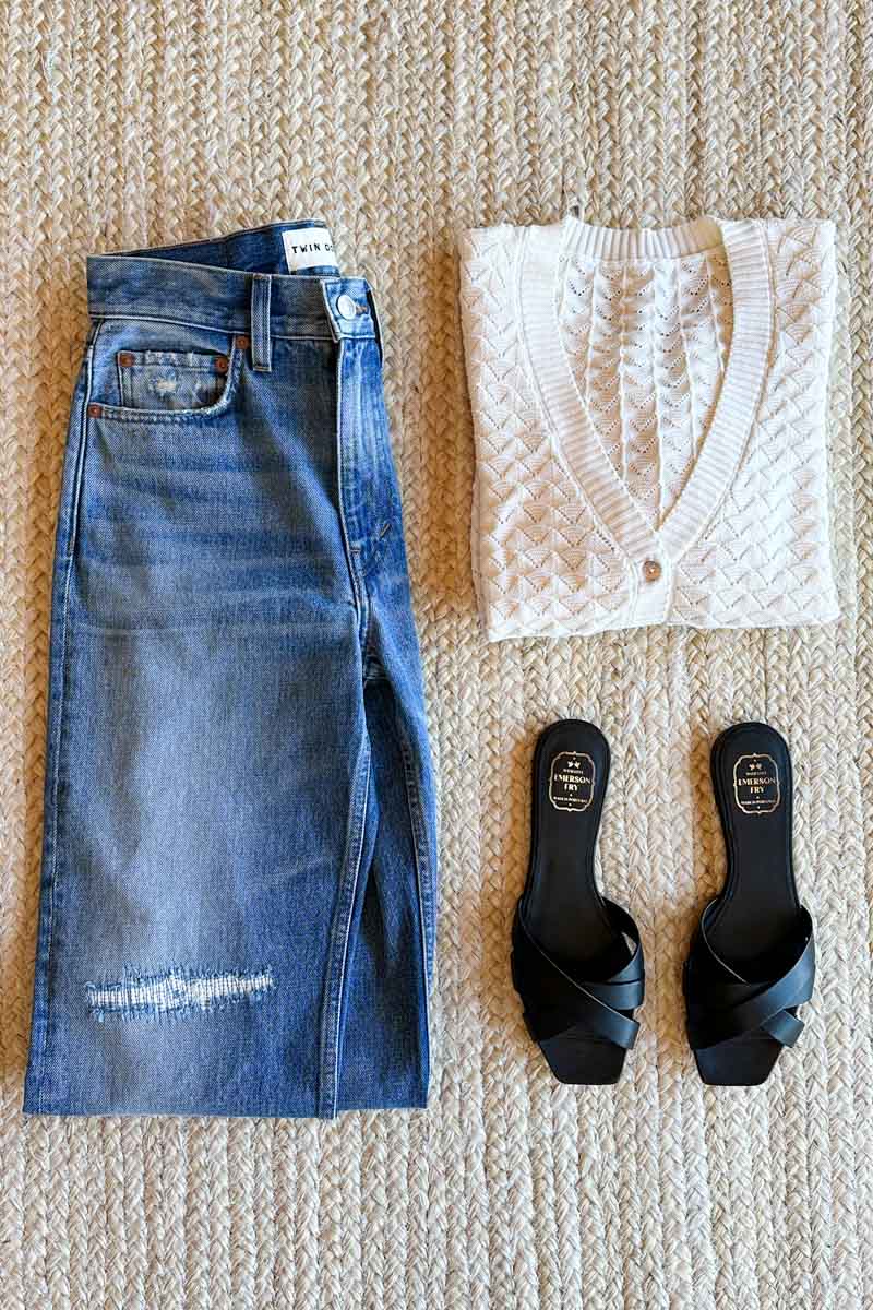 Fortuna Slide - Black Leather