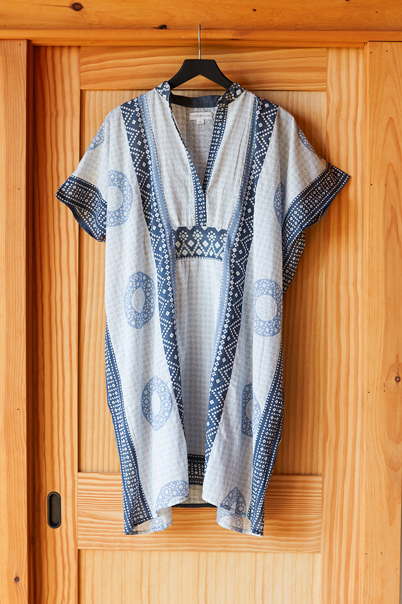 Emerson Short Caftan - Cerulean Organic