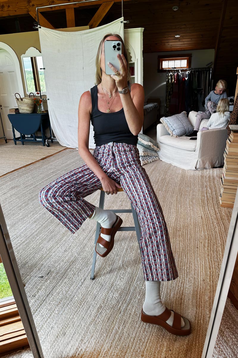 Everyday Pant - Vintage Floral Stripe