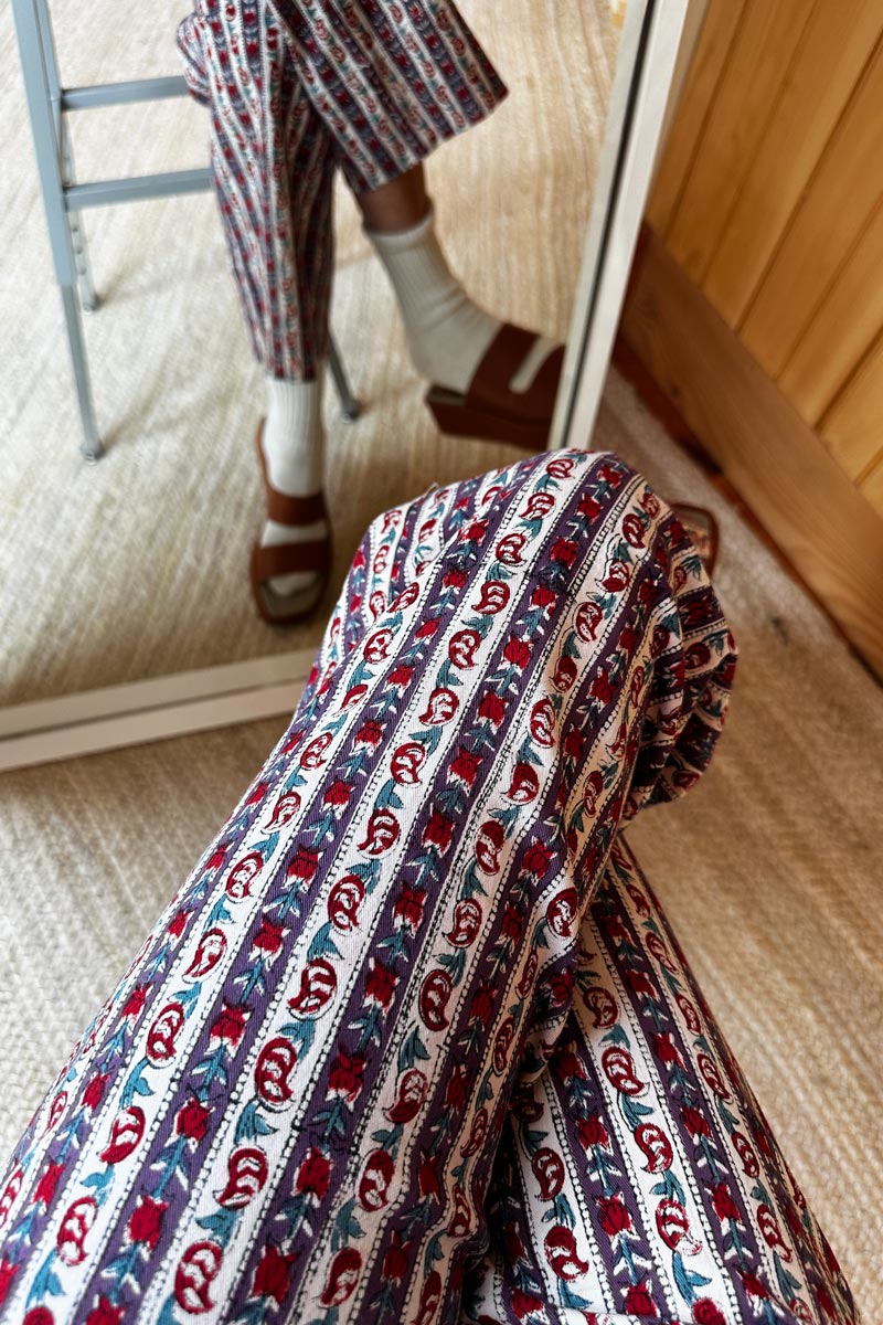 Everyday Pant - Vintage Floral Stripe