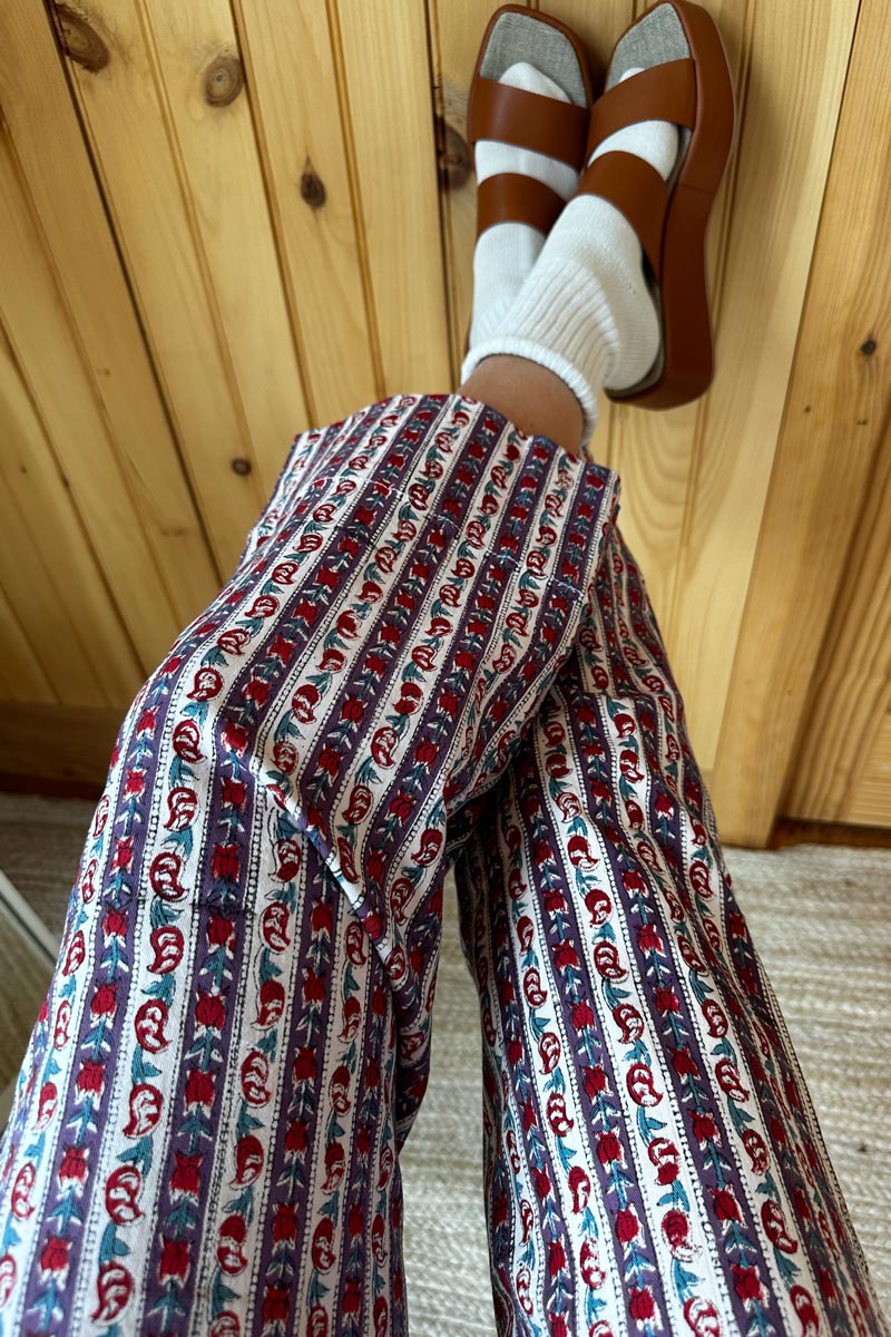 Everyday Pant - Vintage Floral Stripe